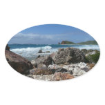 St. Thomas Rocky Beach Island Landscape Oval Sticker