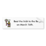 St. Urho Bumper Sticker = "Beat Irish To The Beer" bumper stickers