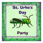 St. Urho's Day Party Invite with Grasshopper invitations