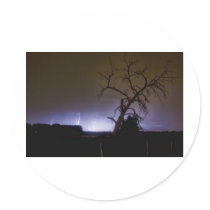 St Vrain Tree Lightning Storm Round Sticker