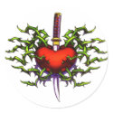 Stabbed in the heart stickers