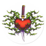 Stabbed in the heart stickers