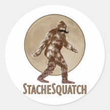 STACHESQUATCH I Mustache if you've Seen My Squatch Round Stickers