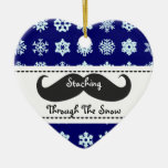 Staching through the snow at Christmas Ornament