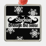 Staching through the snow christmas ornament