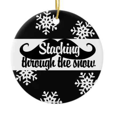 Staching through the snow christmas tree ornaments