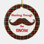 Staching Through the Snow Plaid Christmas Ornament