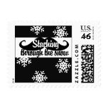 Staching through the snow postage