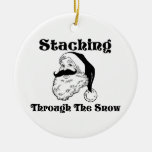 Staching Through The Snow Santa Ornament