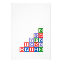 Stack of alphabet blocks custom announcements
