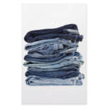 Stack of blue jeans personalized stationery