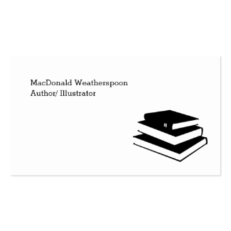 Stack of Books Author Writer Business Cards Custom