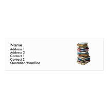 stack of books business cards
