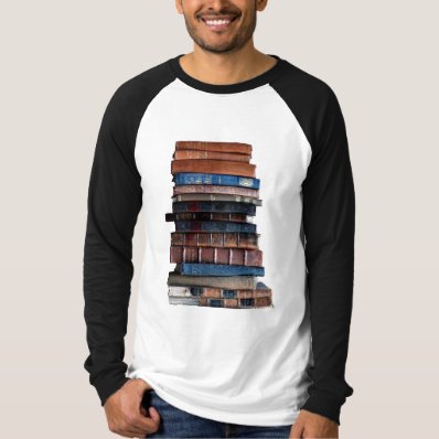 stack of books mens tshirt