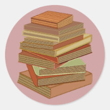Stack Of Books - Pastel Round Sticker