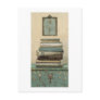 stack of books postcard