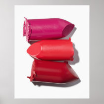 Stack of broken lipstick poster