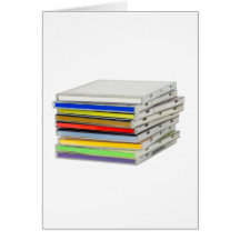 Stack of CD casings Greeting Cards