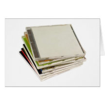 Stack of CD casings Greeting Cards
