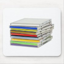 Stack of CD casings Mouse Pads