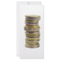 Stack of coins rack card