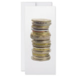 Stack of coins rack card