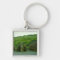 Stack of Commercial Crab Pots keychains