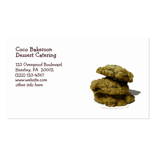 Stack of Cookies Business Card Template (back side)