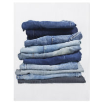 Stack of jeans flyers