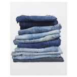 Stack of jeans flyers