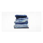 Stack of jeans photo card