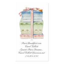 Stack of macaron boxes business cards
