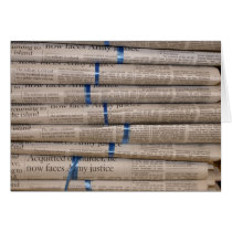 Stack of Newspapers Current Events Art cards