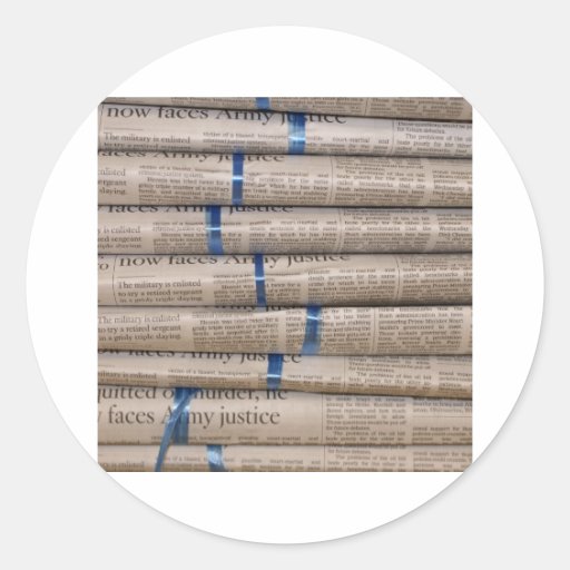Stack of Newspapers Current Events Art Sticker
