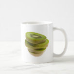 Stack of sliced kiwi fruit mugs