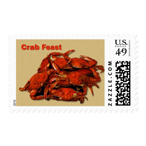 Stack of Steamed Crabs Crab Feast Stamp Zazzle