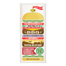 Stacked BBQ Hamburger Party Invitation