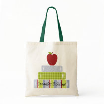 Stacked Books Teacher's Tote Bag bags