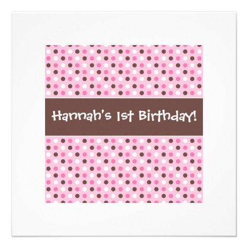 Stacked Cupcakes 1st Birthday Party with polkadots Announcement