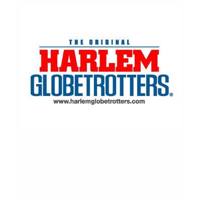 stacked logo color with web site t shirt by harlemglobetrotters