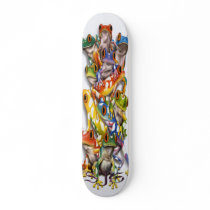 Stacked multi colored frogs Skateboard by Sinisterjoker Stacked multi colored frogs Skateboard