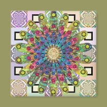 Stacked Psychedelic Flowers magnets