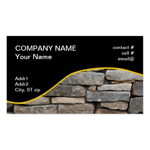 stacked stone wall business card templates