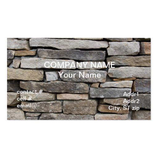 stacked stone wall business cards (front side)
