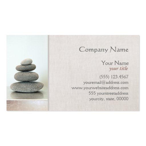 Stacked Zen Stones Business Card (front side)
