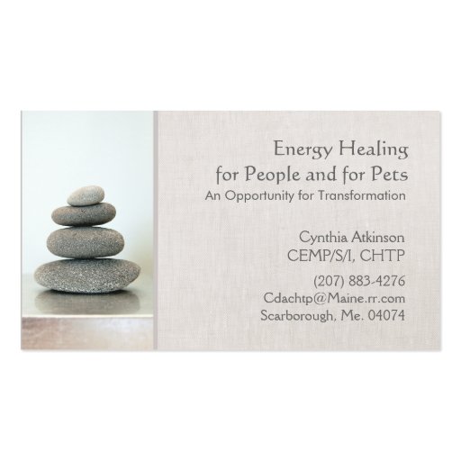 Stacked Zen Stones Business Card (front side)
