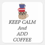 Stacking Coffee Cups Square Stickers