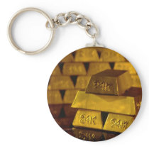 Stacks of gold bars keychain
