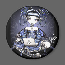 Stacy Blue Lab Top Fairy Magnet by mykajelina Stacy Blue Lab Top Fairy Magnet