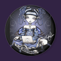 Stacy Blue Lab Top Fairy Magnet magnets